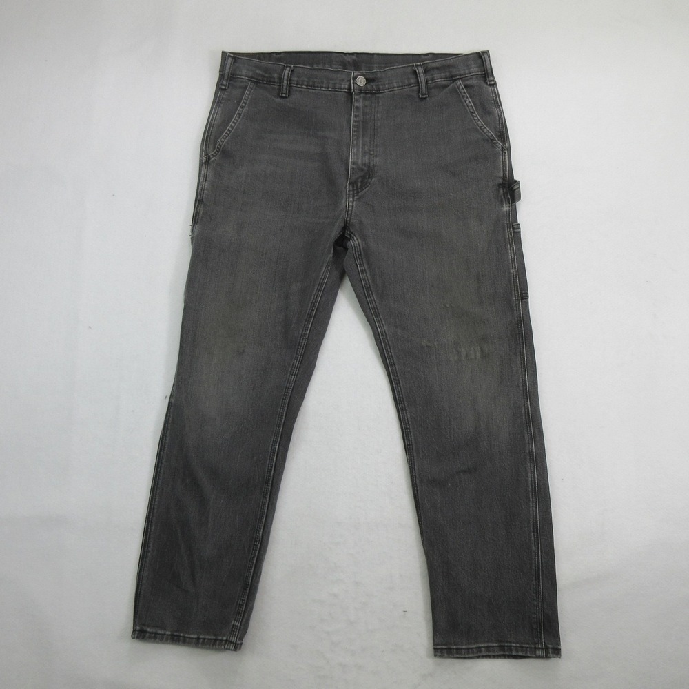 Levi's Men's Jeans 36x27 Gray Carpenter Utility Stretch Denim Workwear
